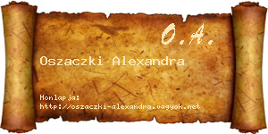 Oszaczki Alexandra névjegykártya