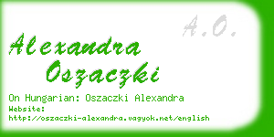 alexandra oszaczki business card